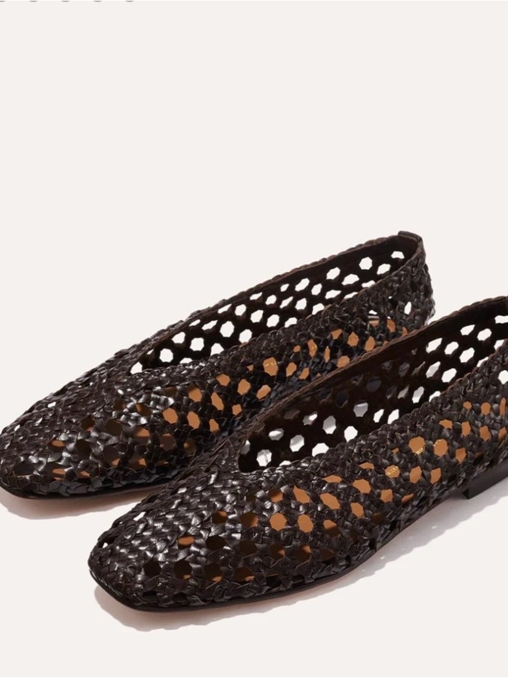 Margaux Woven Paz Brown Leather Flats - Picture 6 of 8